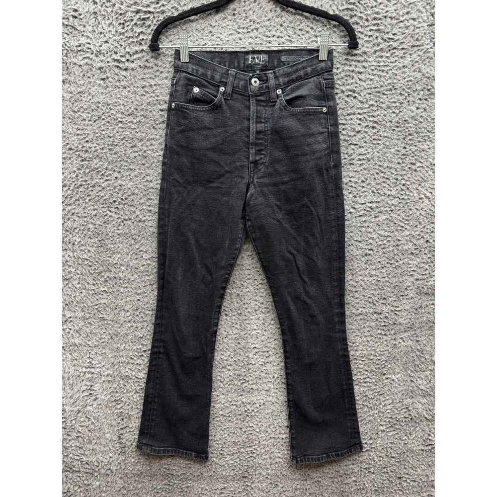 Eve Denim The Jane Slim Fit Button-Fly Flared Jeans Dark Wash Womens Size 25
